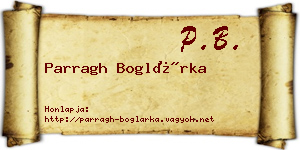 Parragh Boglárka névjegykártya